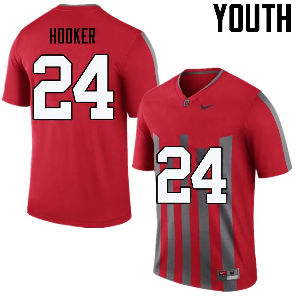 Malik Hooker Ohio State Buckeyes Youth NCAA #24 Nike Throwback Red College Stitched Football Jersey SLN4856OI